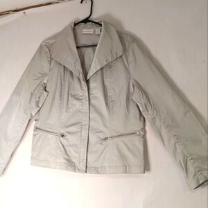 Chico's jacket Blazer Women's metallic silver color, Minimalist, Party, Full Zip